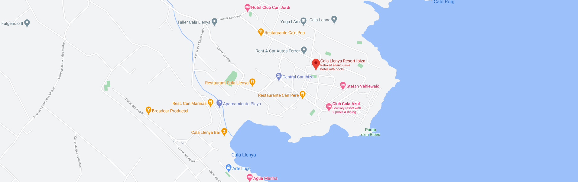 map from Cala Llenya